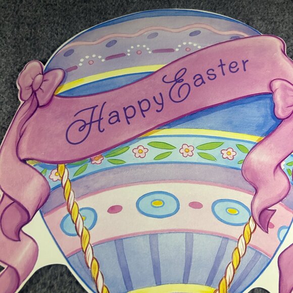 Vtg Easter Cardboard Die Cut Decor Lot of 3 Spring Bunnys Ducks Eggs Peeps - Picture 5 of 16